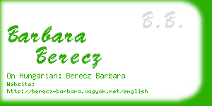 barbara berecz business card
